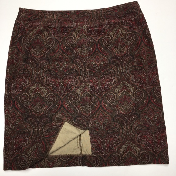 Jones New York Stretch Orange/Brown Skirt Size 10 - Picture 7 of 8